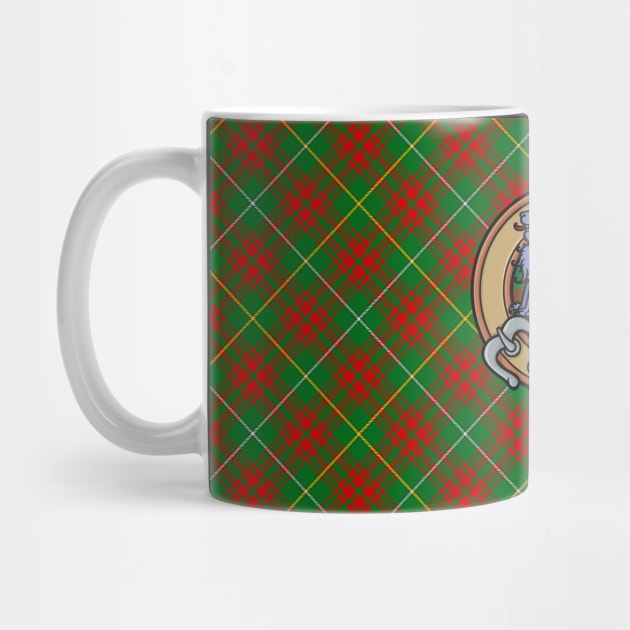 Clan Bruce Crest over Hunting Tartan by sifis